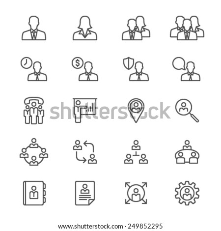 Business thin icons