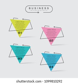 Business thin line elements for infographics data. Presentation digital corporate finance concept chart with 4 options step or processes. Template for planning, web process, diagram, workflow, banner
