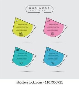 Business thin line elements for infographics data. Presentation digital corporate finance concept chart with 4 options step or processes. Template for planning, web process, diagram, workflow, banner
