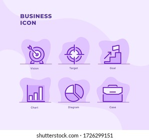 Business thin line icons. Vector outline design symbols for business management finance strategy marketing