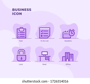 Business thin line icons. Vector outline design symbols for business management finance strategy marketing