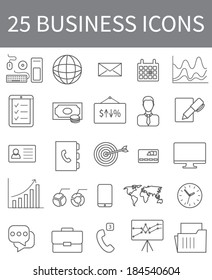 Business thin line icons, vector set for business and office.