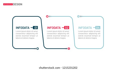 Business thin line infographics template. Timeline with 3 option. Vector illustration. Can be used for workflow layout, diagram, annual report, web design.