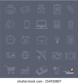 Business thin line vector icon set
