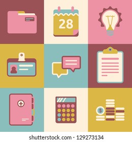 Business  things icon set.Can use like a seamless pattern