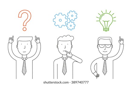 Business thinking. Businessman thinking about reaching success.