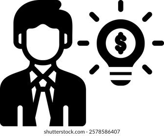 Business Thinking Icon Glyph Vector Illustration