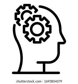 Business thinking icon. Outline business thinking vector icon for web design isolated on white background