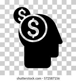Business Thinking icon. Vector illustration style is flat iconic symbol, black color, transparent background. Designed for web and software interfaces.