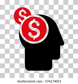 Business Thinking icon. Vector illustration style is flat iconic bicolor symbol, intensive red and black colors, transparent background. Designed for web and software interfaces.