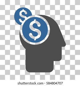Business Thinking icon. Vector illustration style is flat iconic bicolor symbol, cobalt and gray colors, transparent background. Designed for web and software interfaces.