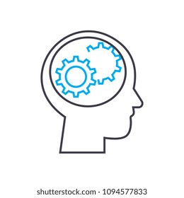 Business thinking linear icon concept. Business thinking line vector sign, symbol, illustration.