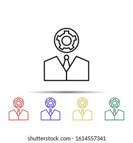 business thinking multi color style icon. Simple thin line, outline vector of web icons for ui and ux, website or mobile application