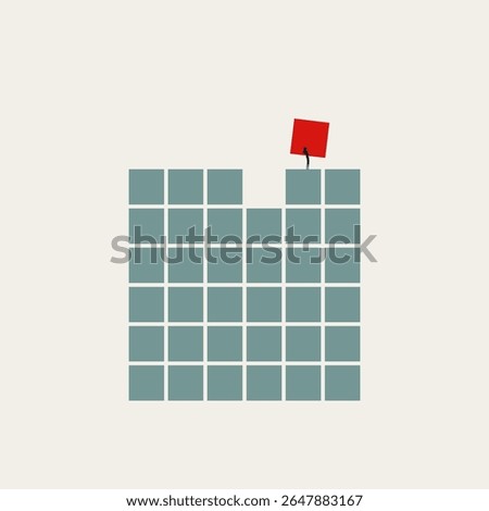 Business thinking outside the box vector concept. Symbol of solution, ideas, finishing project. Minimal design eps10 illustration