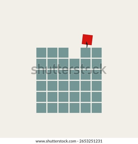 Business thinking outside the box vector concept. Symbol of solution, ideas, finishing project. Minimal design eps10 illustration