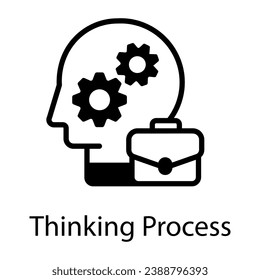 Business thinking process glyph icon