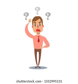 business thinking with question marks, illustration vector