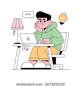 Ilustração do Business Thinking Vetor. Arquivo EPS 10