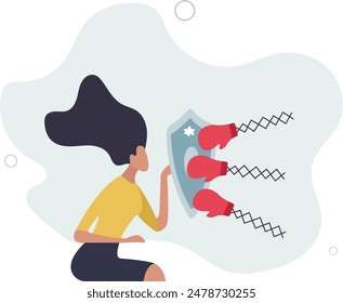 Business threat, fight to survive in business competition, resilience or adversity, challenge or survive to win, courage fighter concept.flat illustration