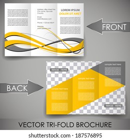 Business three fold flyer template, corporate brochure or cover design/can be use for publishing, print and working presentation with place for your content.