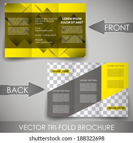 Business three fold flyer template, corporate brochure or cover design/can be use for publishing, print and working presentation with place for your content. 