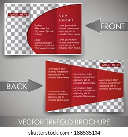 Business three fold flyer template, corporate brochure or cover design/can be use for publishing, print and working presentation, with place for your content.