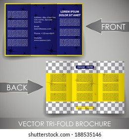 Business three fold flyer template, corporate brochure or cover design/can be use for publishing, print and working presentation, with place for your content.