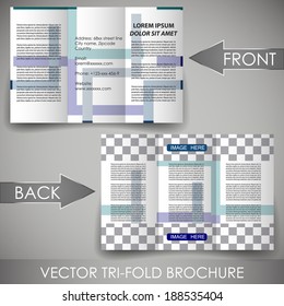 Business three fold flyer template, corporate brochure or cover design/Can be use for publishing, print and working presentation with place for your content.