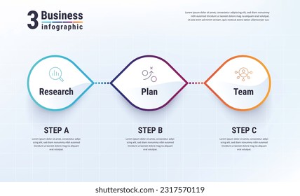 Business three step infographic template.
