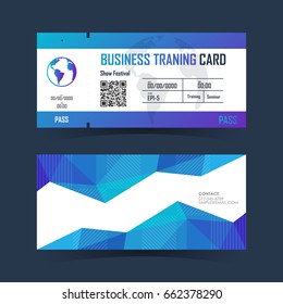 Business ticket card. Element template for design. Vector illustration.