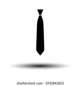 Business Tie Icon. Black On White Background With Shadow. Vector Illustration.