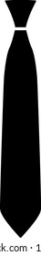 Business Tie Icon. Black Stencil Design. Vector Illustration.