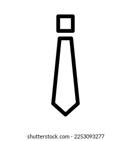 Business tie icon line isolated on white background. Black flat thin icon on modern outline style. Linear symbol and editable stroke. Simple and pixel perfect stroke vector illustration