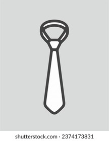 Business tie line icon on a background. Linear symbol. Outline sign. Editable stroke. Vector illustration.