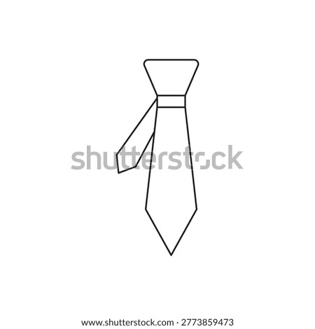 Business tie outline vector for office employee formal attire