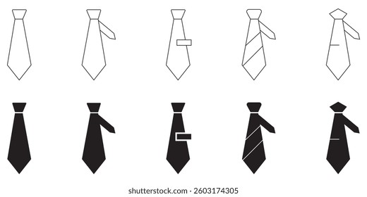 Business tie vector icon collection