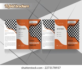 business ti-fold brochure design template