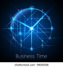 Business Time - Abstract Clock Background - Conceptual Vector