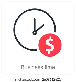 Business Time and clock icon concept