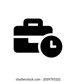 business time Icon. Flat style design isolated on white background. Vector illustration