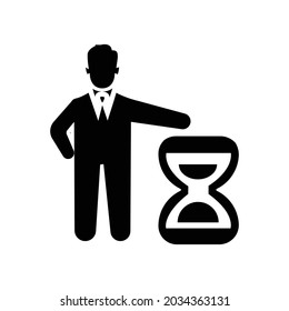 Icono de tiempo de negocio, icono de tiempo de negocio vectorial, ilustración vectorial