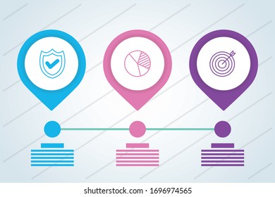business time line infographics with pins vector illustration design