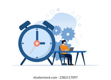Business time management concept, deadline concept, planner, planning and organization, start-up, agenda, time, Schedule time management, flat vector illustration on white background.