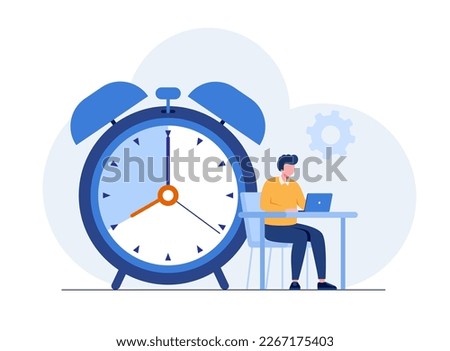 Business time management, deadline concept, planner, flat vector illustration banner