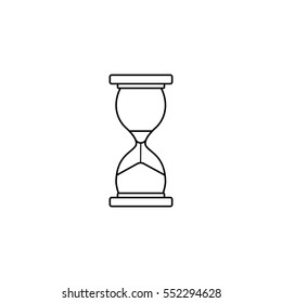 Business time management and deadline line icon, hourglass and finance clock, vector graphics, a linear pattern on a white background, eps 10.