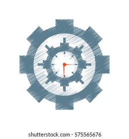 business and time management gear, vector illustration image
