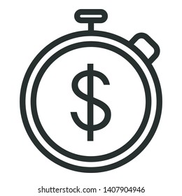 business time - minimal line web icon. simple vector illustration. concept for infographic, website or app.