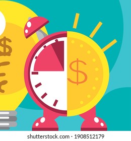 business time money new creative idea vector illustration