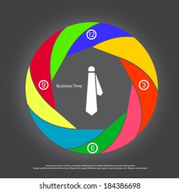 business time and necktie concept vector