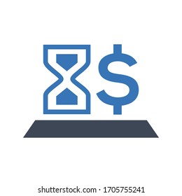 Business time plan flat vector icon